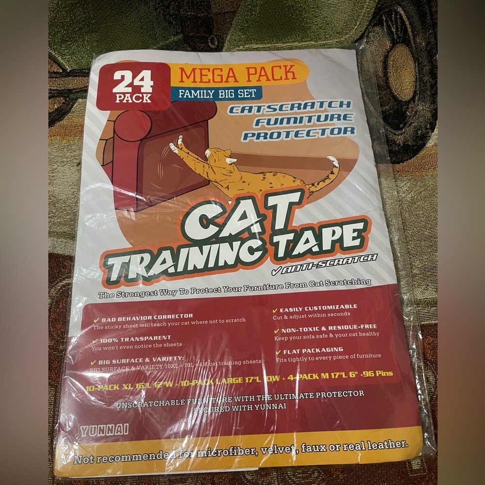 24pc Mega-Pack Cat Anti-Scratch Furniture Protection Training Tape 3 sizes NEW
